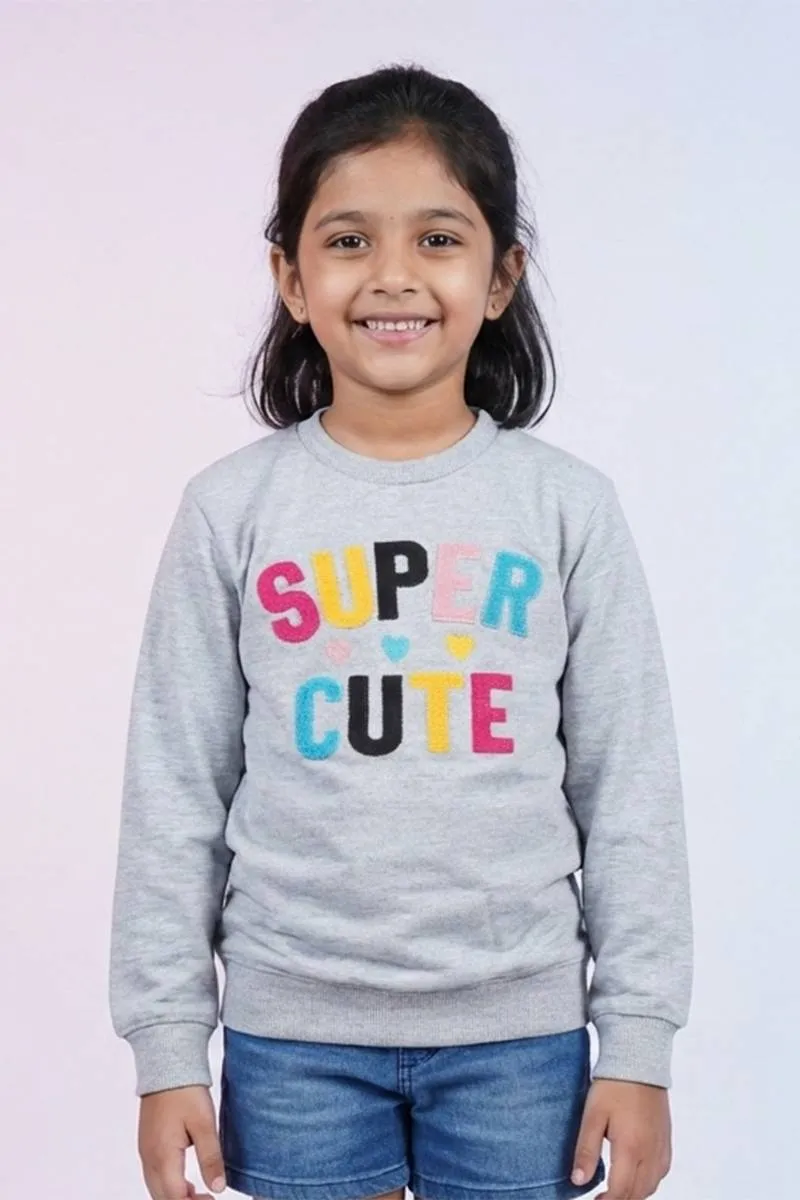 Hooded Sweatshirt for Girls - GreyCLGT00223GRE78YR