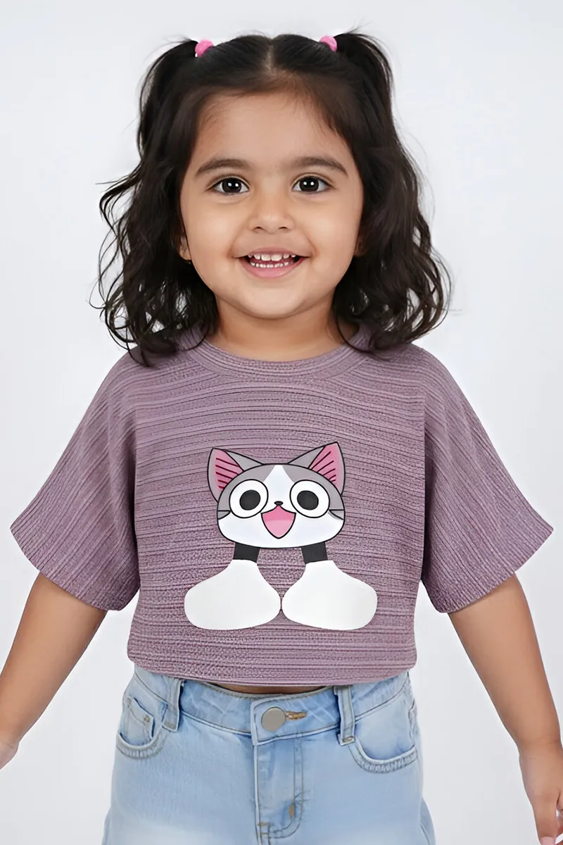 Crop T-Shirt for Girls – Mauve CLGT0024MAU1213
