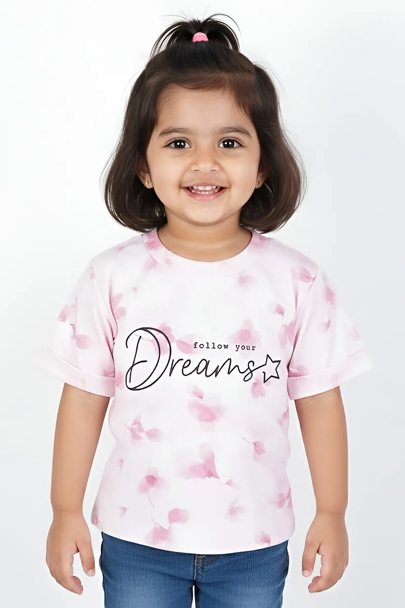 Printed T-Shirt for Girls - Pink CLGT0031PIN34YR