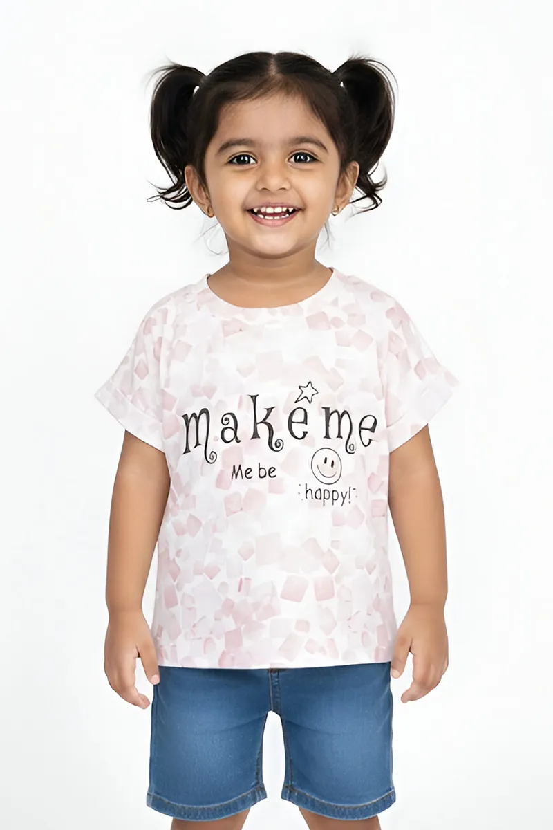 Printed T-Shirt for Girls - Dusty Pink CLGT0032DUS67YR