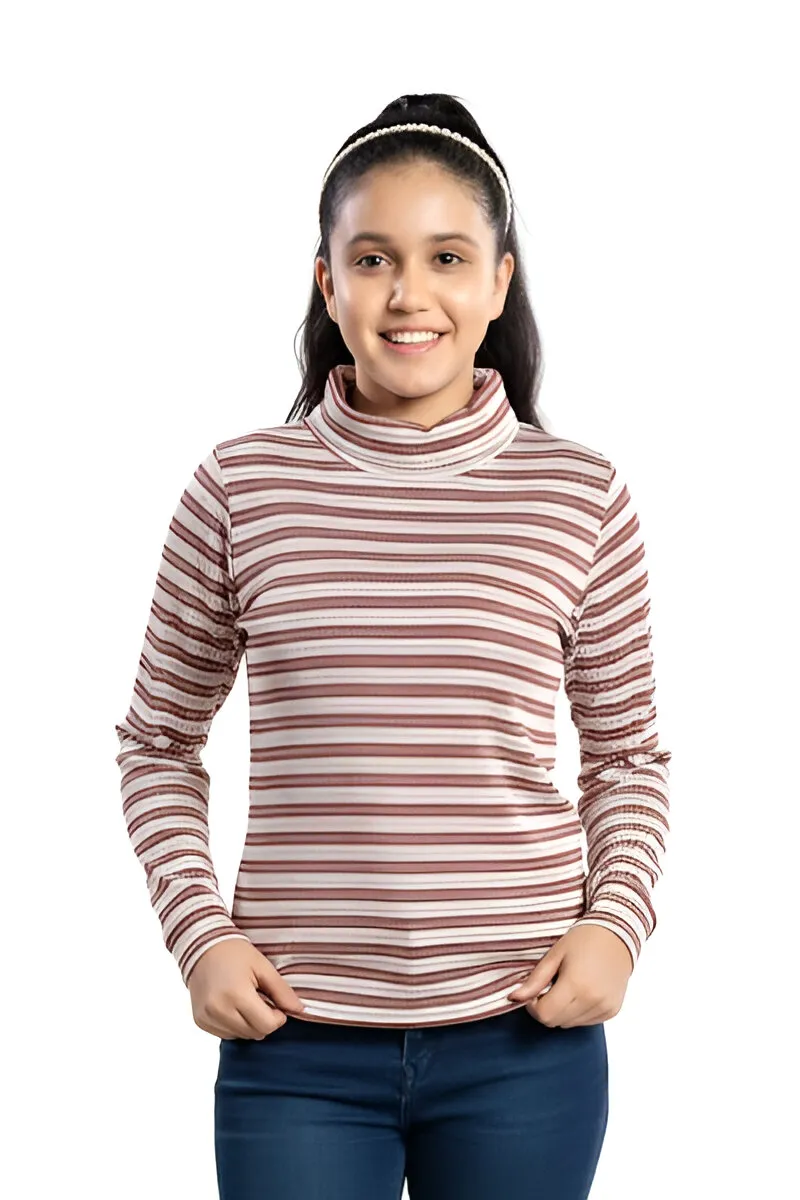 High Neck T-Shirt for Girls - Dusty Pink CLGT00347DUS1516