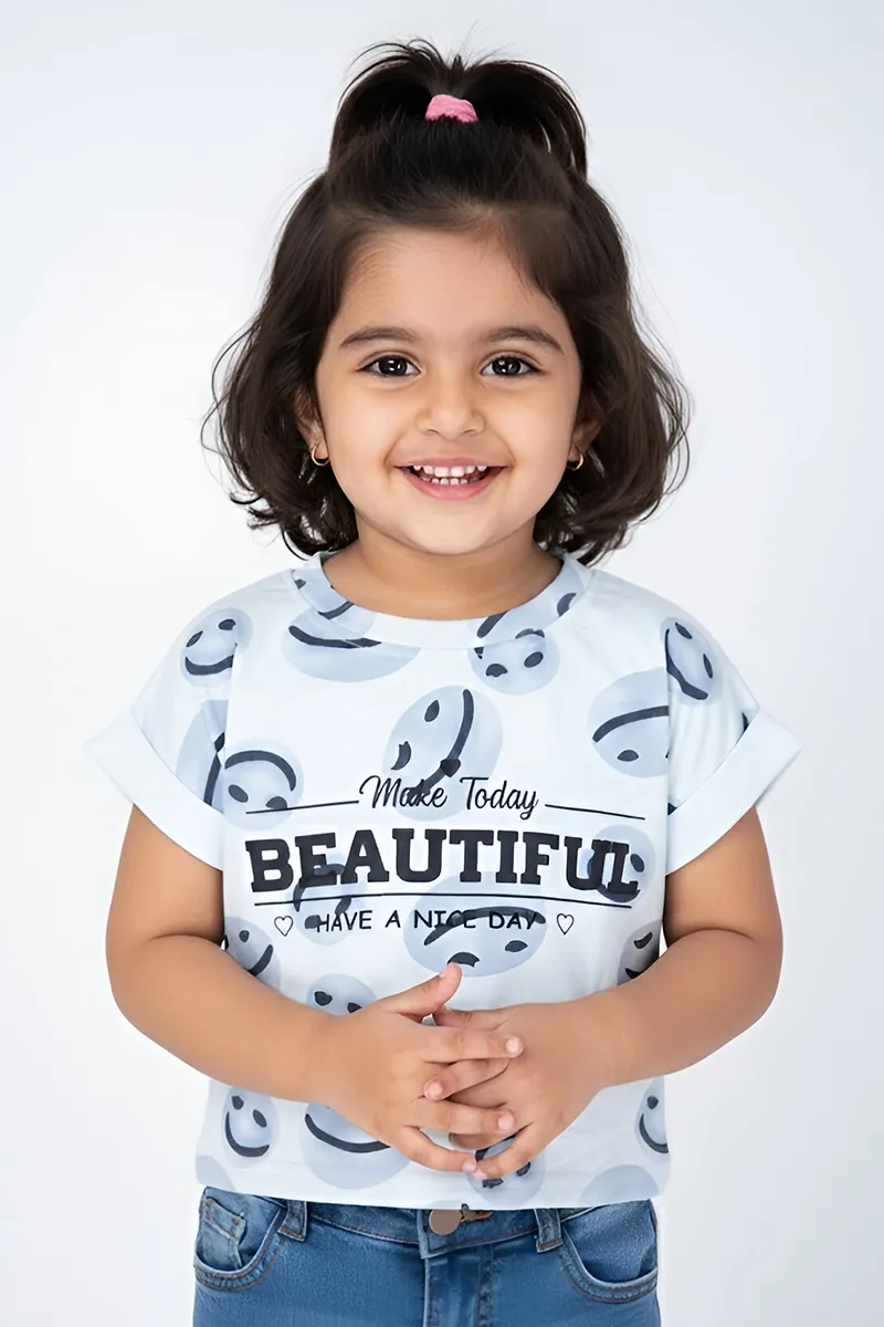 Printed T-Shirt for Girls - Blue CLGT0034BLU56YR