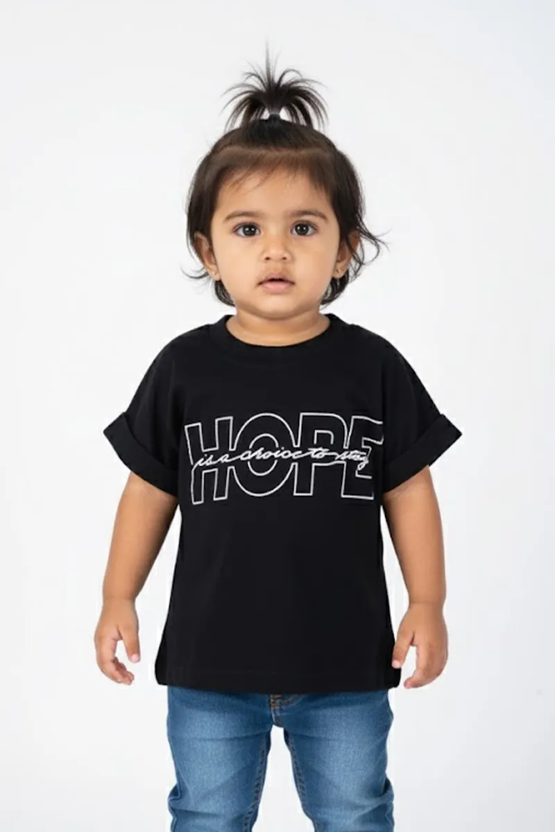 Printed T-Shirt for Girls - Black CLGT0043BLA34YR