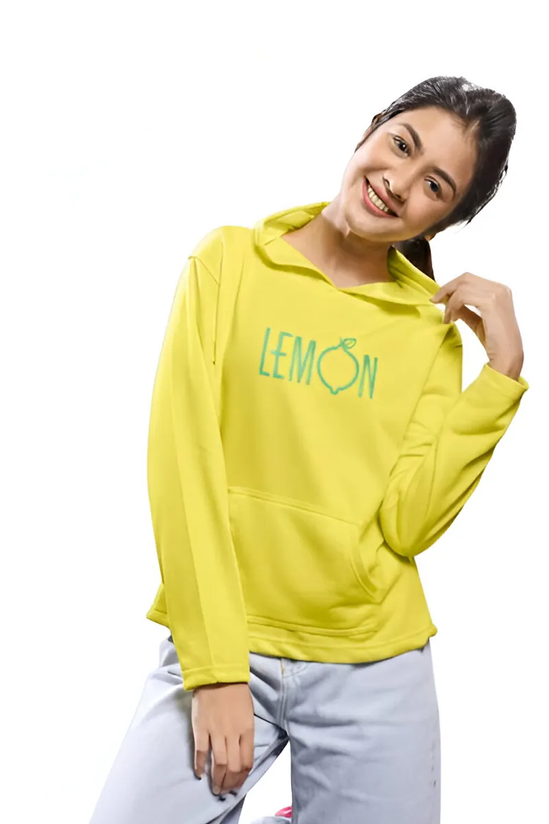 Printed Hoodie T-Shirt for Girls - Yellow CLGT00444YEL1516