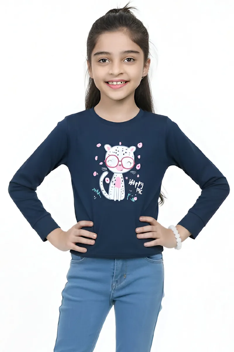 Full-Sleeve T-Shirt for Girls - Teal