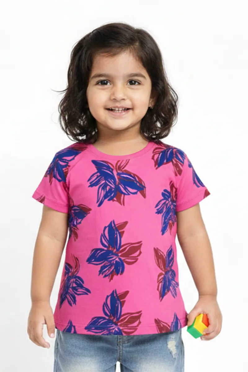 Printed T-Shirt for Girls -Pink CLGT00467PIN1314