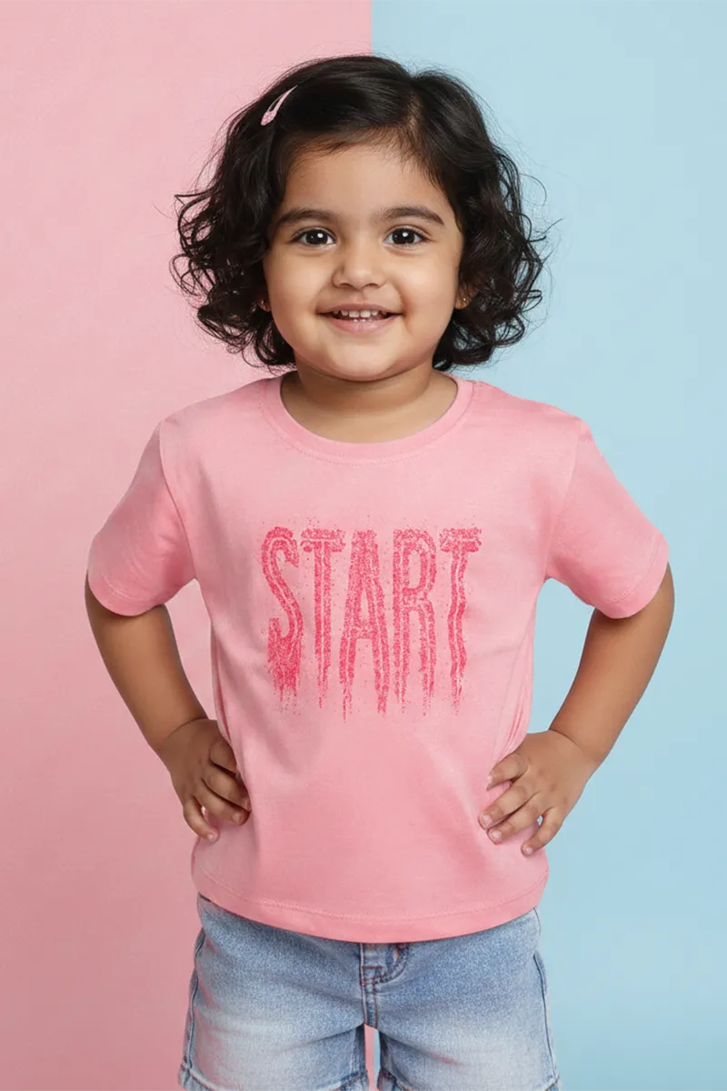 Printed T-Shirt for Girls - Light Pink CLGT00490LIG23YR