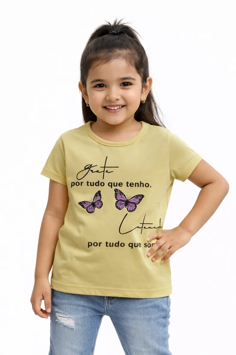 Printed T-Shirt for Girls - Lime Green