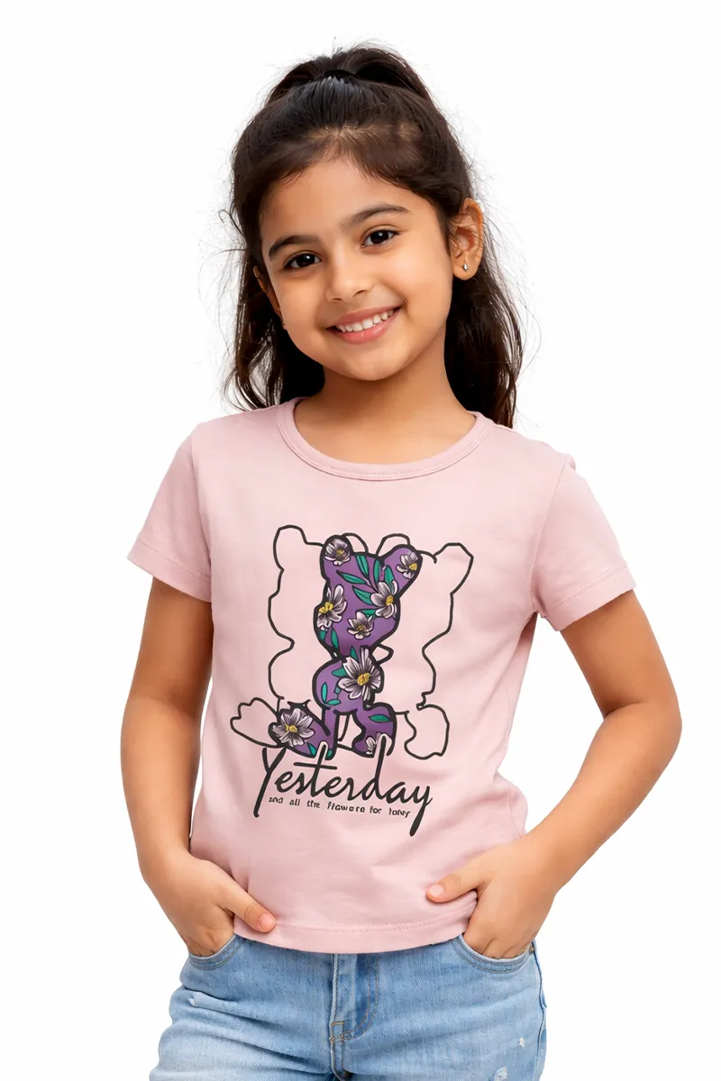 Printed T-Shirt for Girls - Mauve