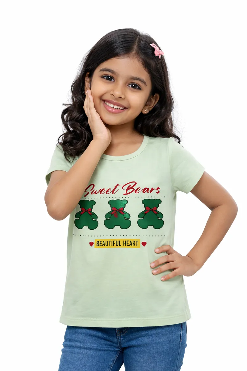 Printed T-Shirt for Girls - Green