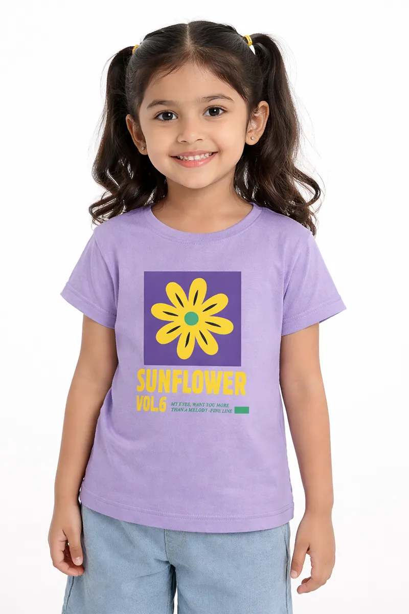 Printed T-Shirt for Girls - Lavender