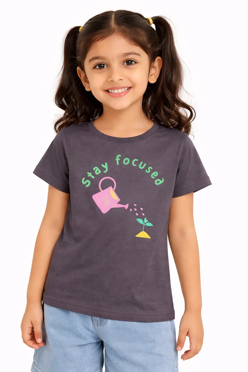Printed T-Shirt for Girls - Grey