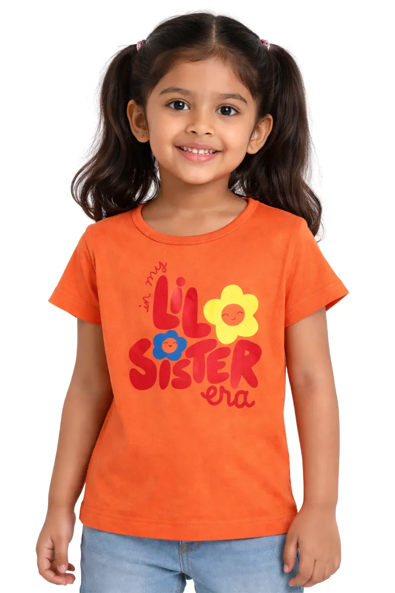 Printed T-Shirt for Girls - Peach