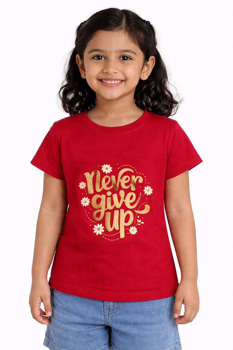 Printed T-Shirt for Girls - Maroon