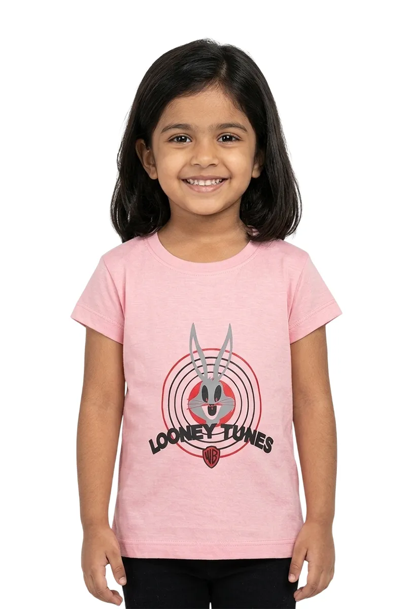 Printed T-Shirt for Girls - Peach