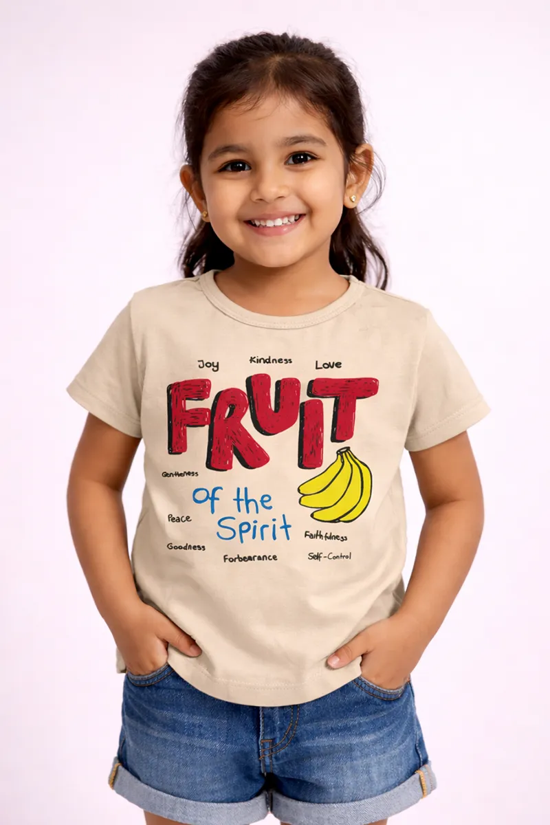 Printed T-Shirt for Girls - Cream