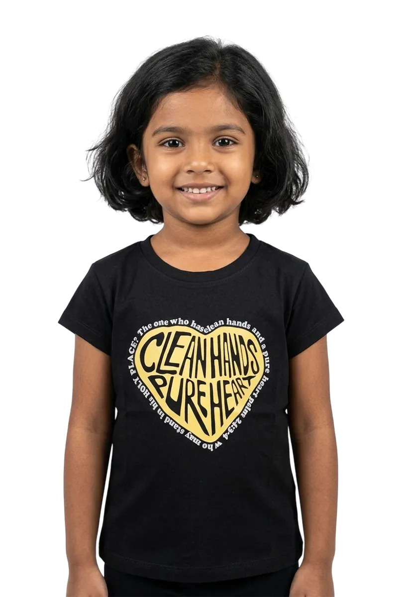 Printed T-Shirt for Girls - Black