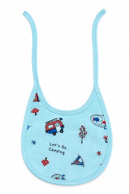 Cotton Printed Bib for Babies - Blue
