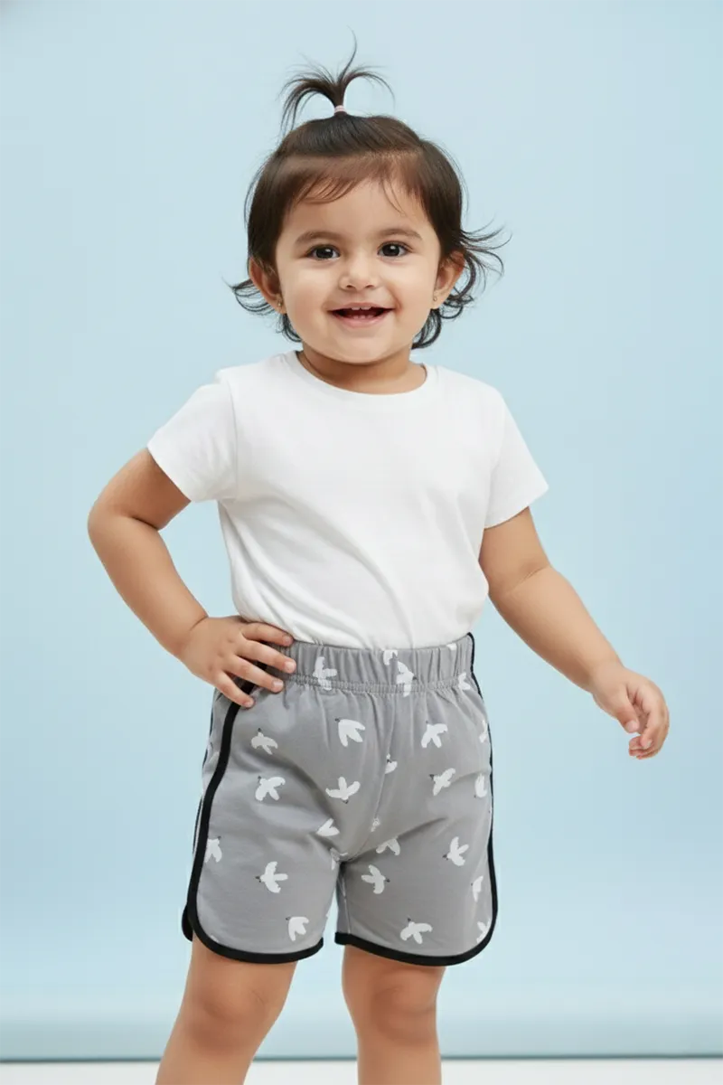Printed Shorts for Baby Girl - Grey