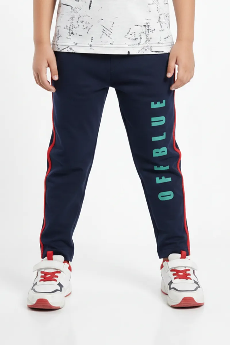 Printed Track Pant for Boys - Navy Blue