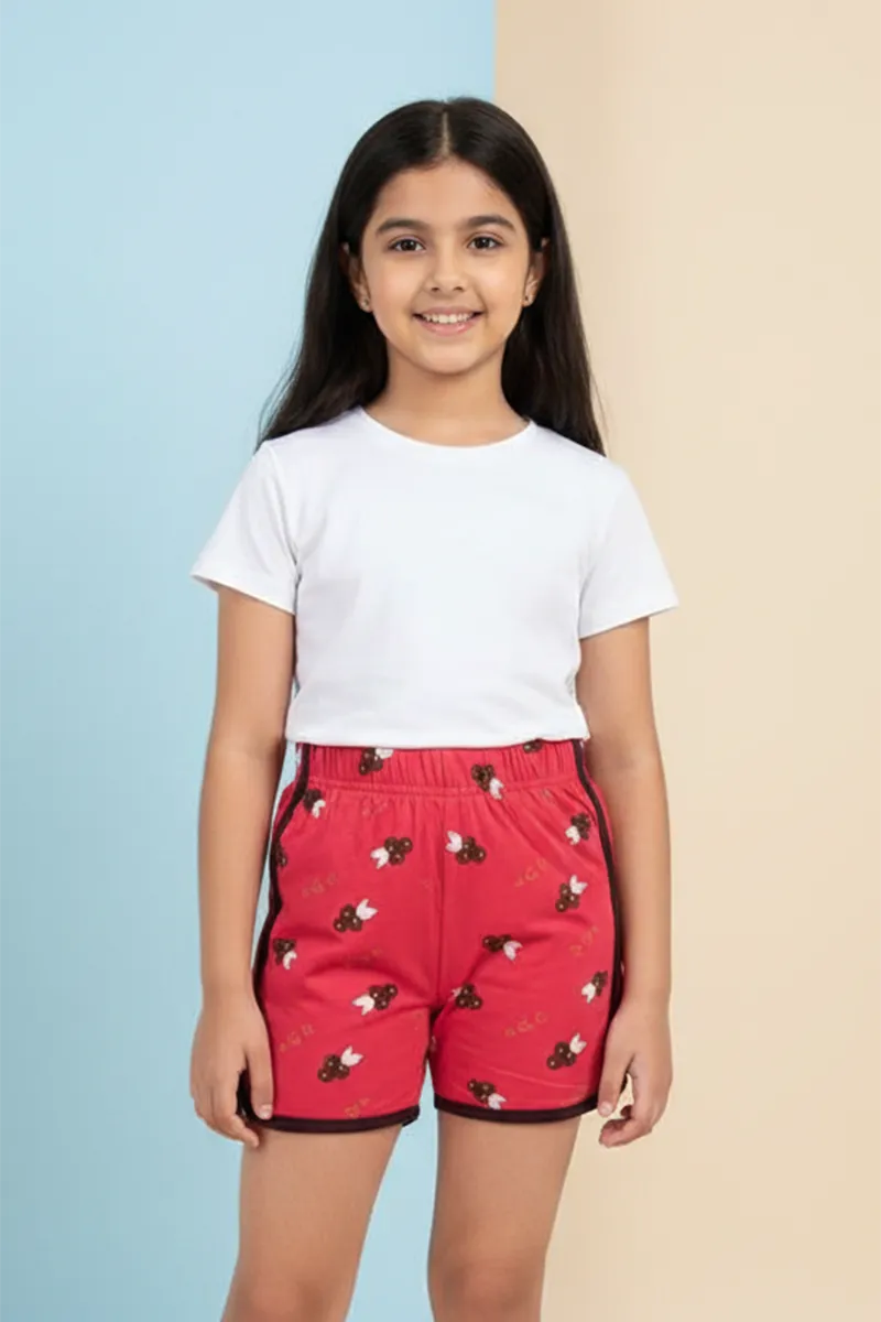 Printed Shorts for Girls - Pink CLJBB06PIN12YR
