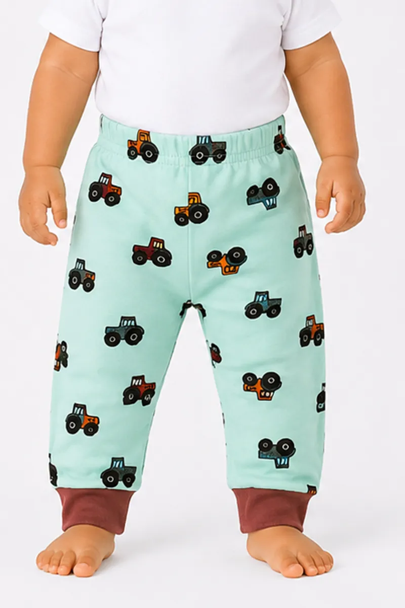 Cotton Printed Pant for Babies - Green