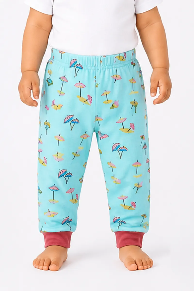 Cotton Printed Pant for Babies - Blue