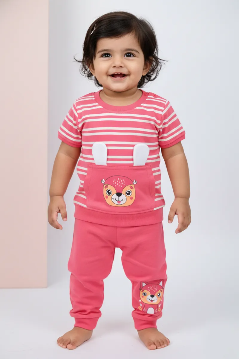 Top and Pant Set for Baby Girl - Pink
