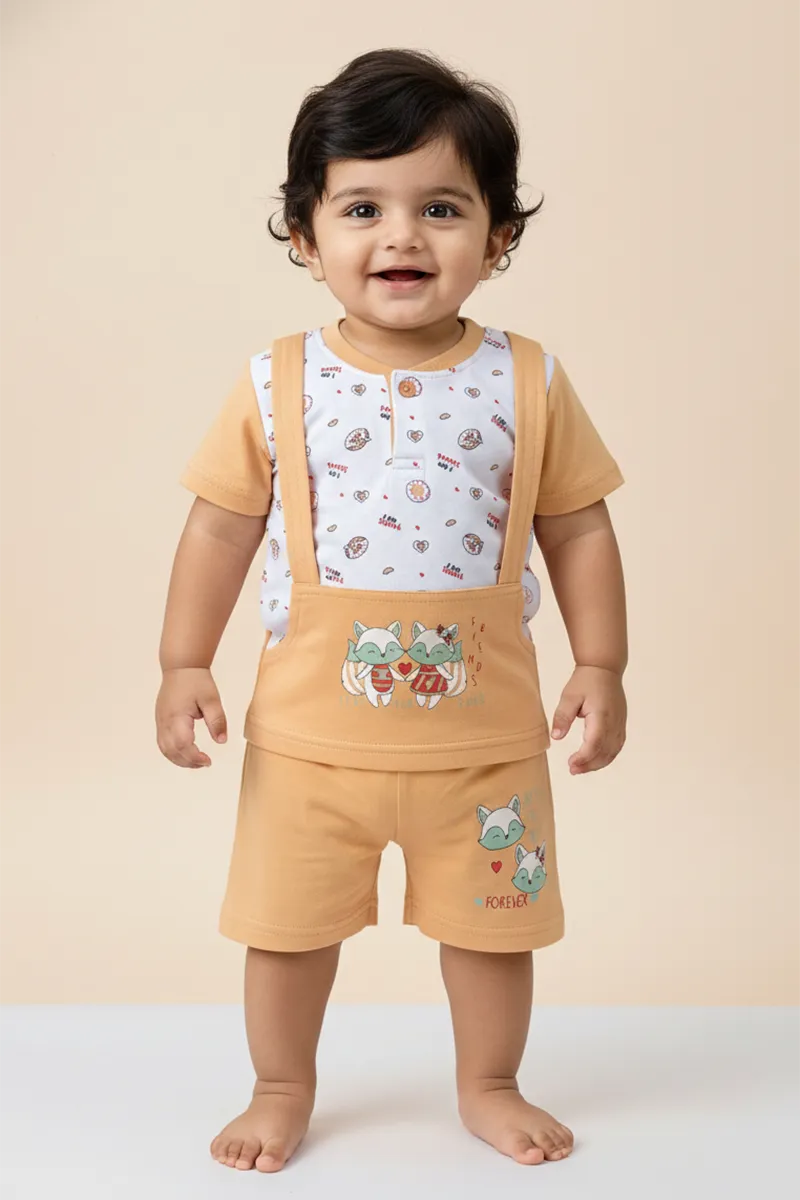 Top and Shorts Set for Baby Boy - Light Brown CLJBCL00176LIG1218