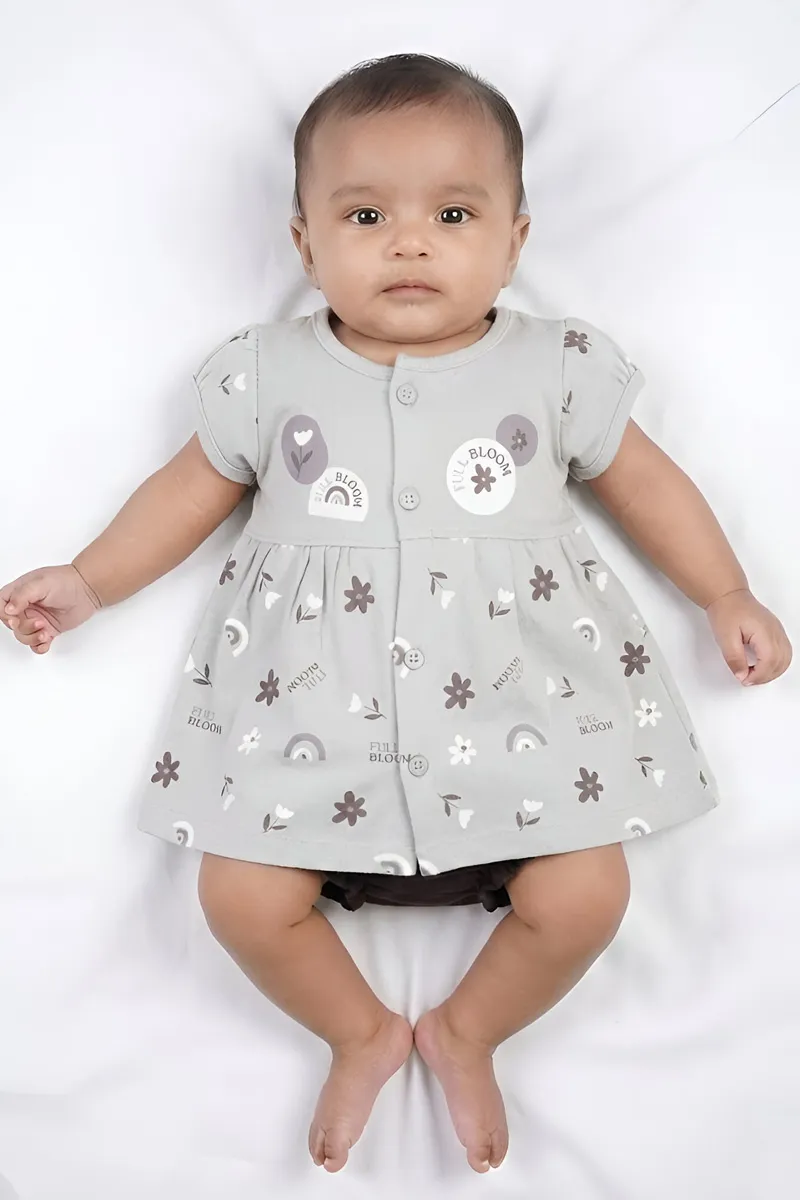 Cotton Frock with Panty Set for Baby Girl - Grey CLJBCL0066GREY1218