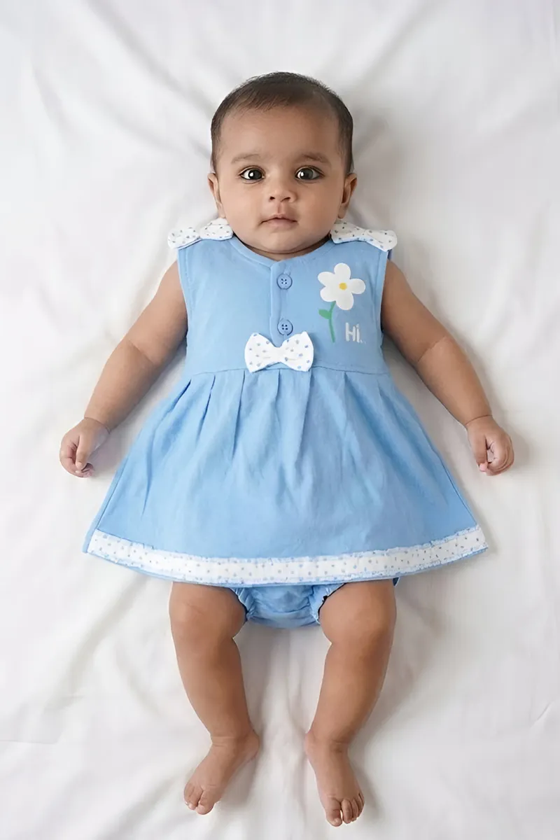 Cotton Frock with Panty Set for Baby Girl - Blue CLJBCL0067BLU1218