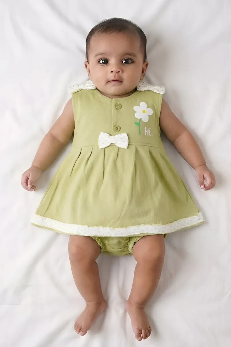 Cotton Frock with Panty Set for Baby Girl - Green CLJBCL0067GRE1218