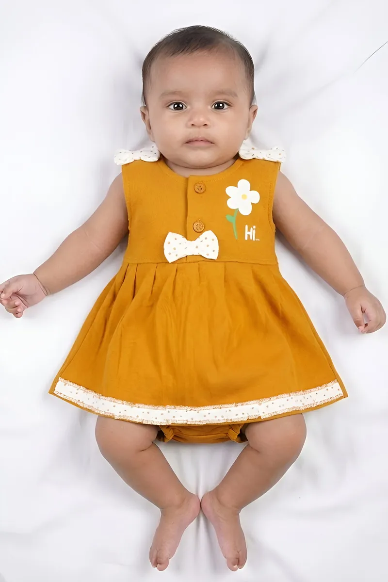 Cotton Frock with Panty Set for Baby Girl - Mustard CLJBCL0067MUS1218