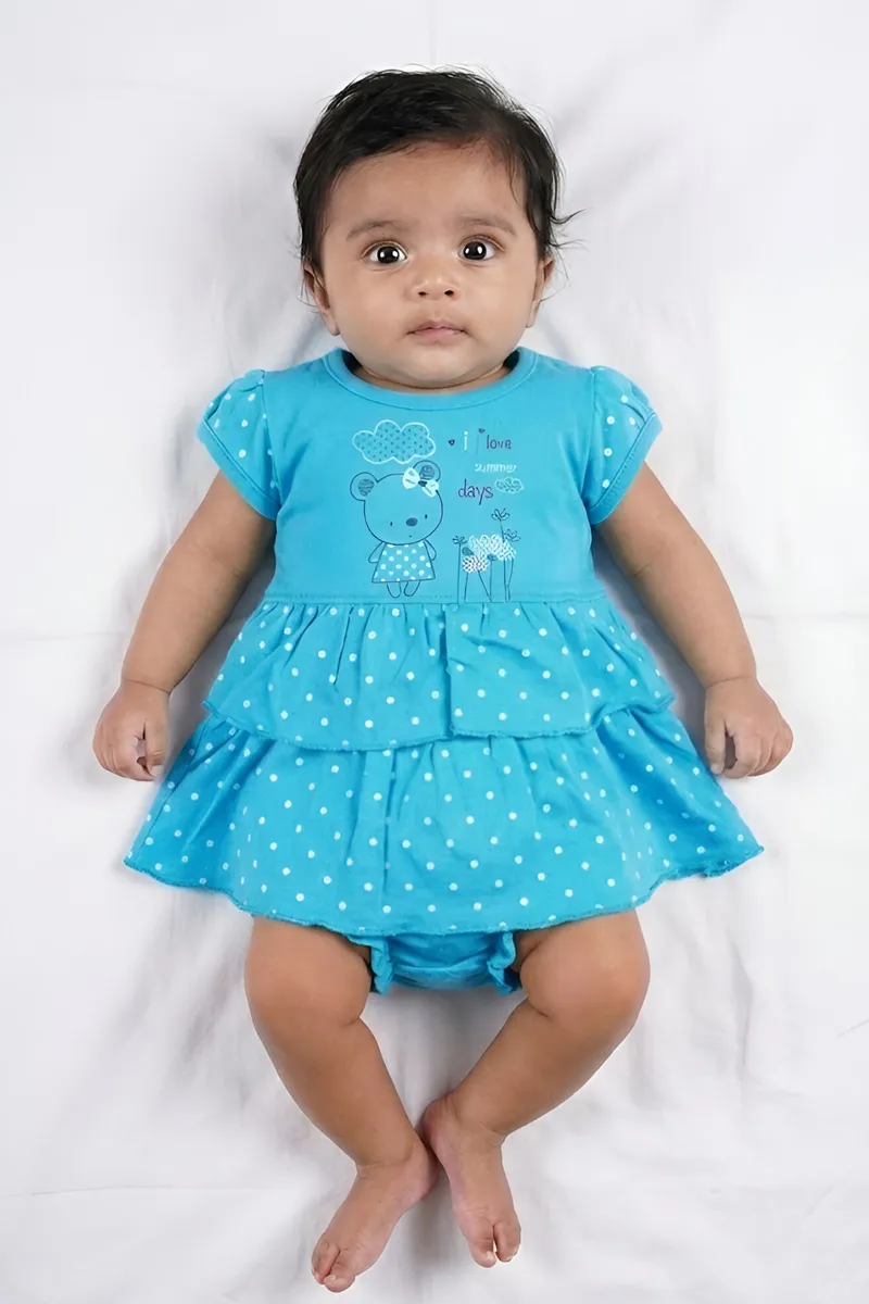 Cotton Frock with Panty Set for Baby Girl - Blue CLJBCL0068BLU1218