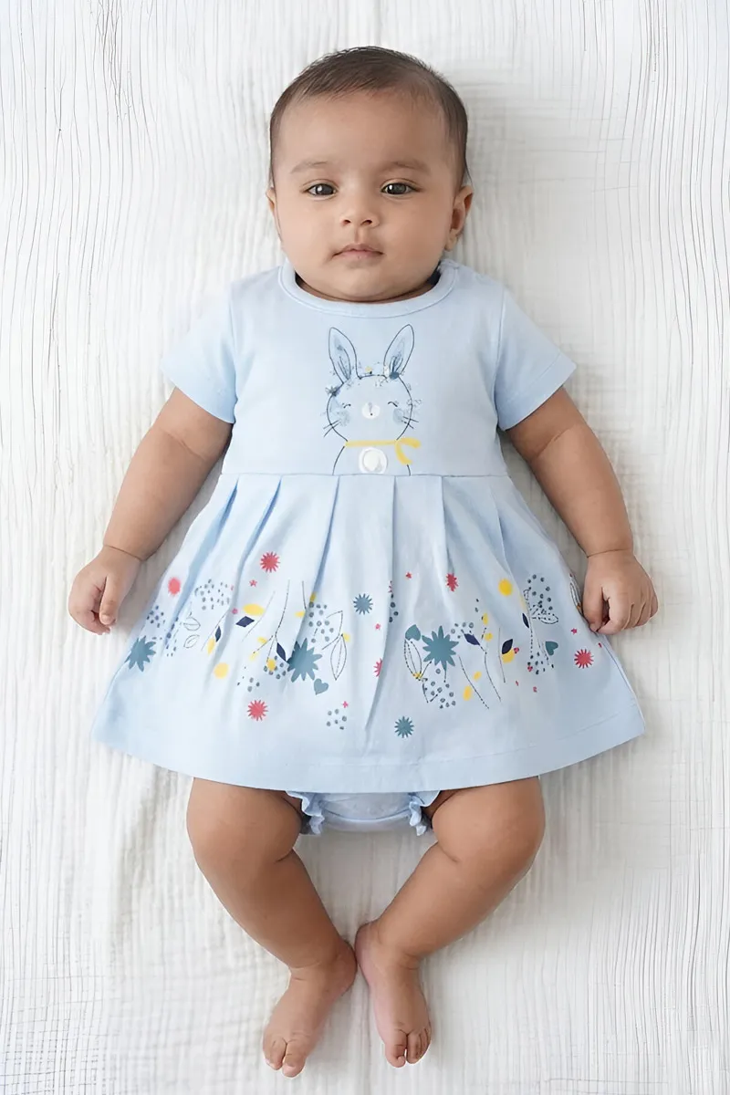 Cotton Frock with Panty Set for Baby Girl - Blue CLJBCL0074BLU1218