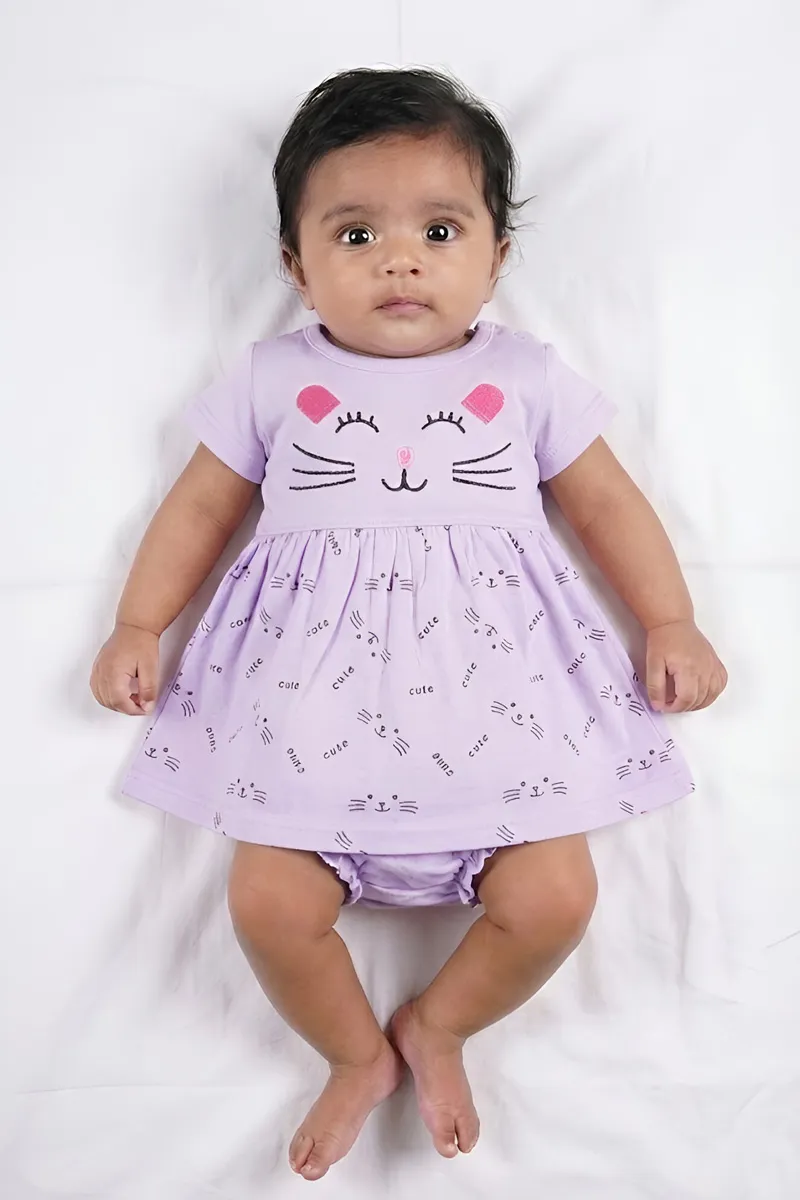 Cotton Frock with Panty Set for Baby Girl - Lavender CLJBCL0075LAV1218