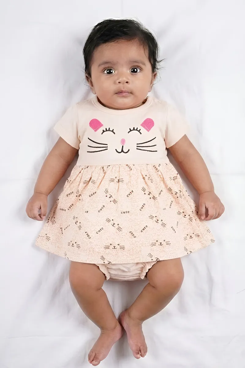 Cotton Frock with Panty Set for Baby Girl - Peach CLJBCL0075PEA1218