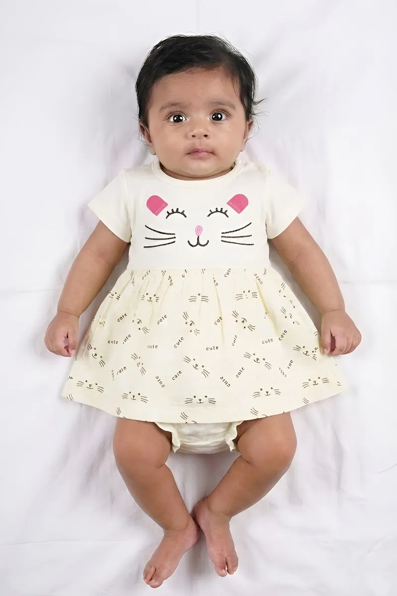 Cotton Frock with Panty Set for Baby Girl - Yellow CLJBCL0075YEL1218