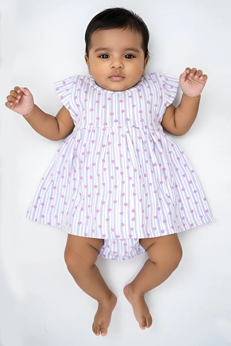 Cotton Frock with Panty Set for Baby Girl - Lavender CLJBCL0077LAV03M