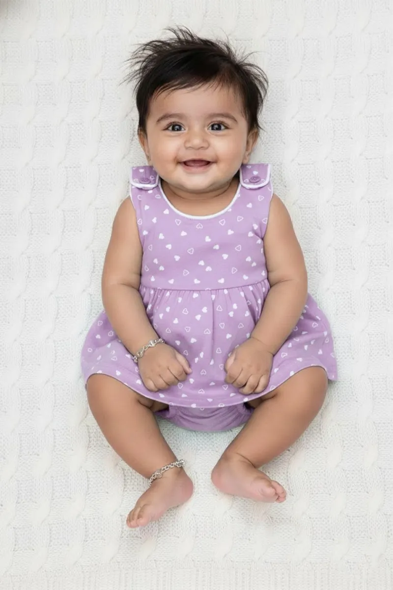Cotton Printed Frock with Panty Set for Baby Girl - Lavender CLJBCL0078LAV1218