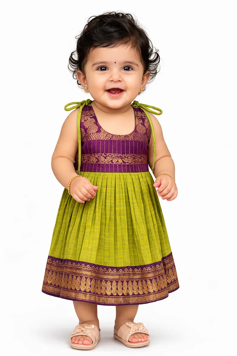 Pure Cotton Ethnic Frocks for Babies - Green CLJBCL0212GRE03M