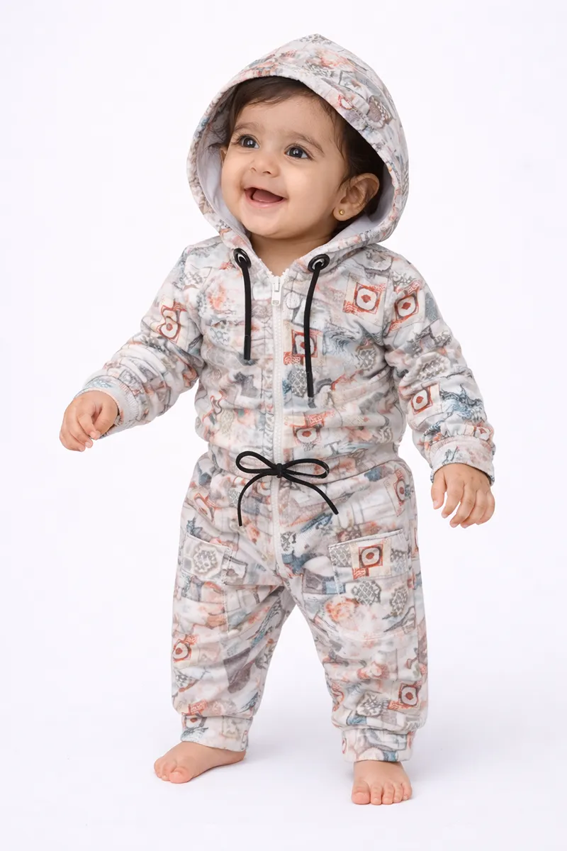 Hooded T-Shirt with Pant Set for Baby Boys - Multicolor
