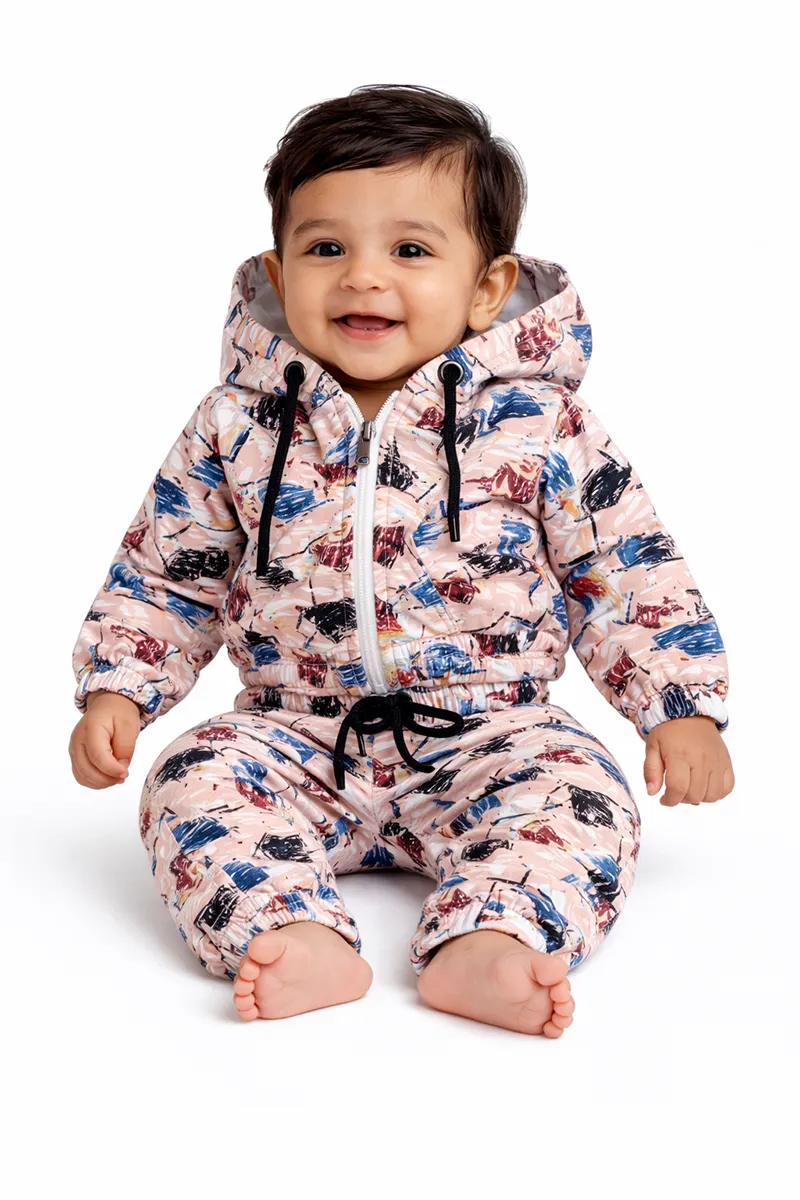 Hooded T-Shirt with Pant Set for Baby Boys - Multicolor