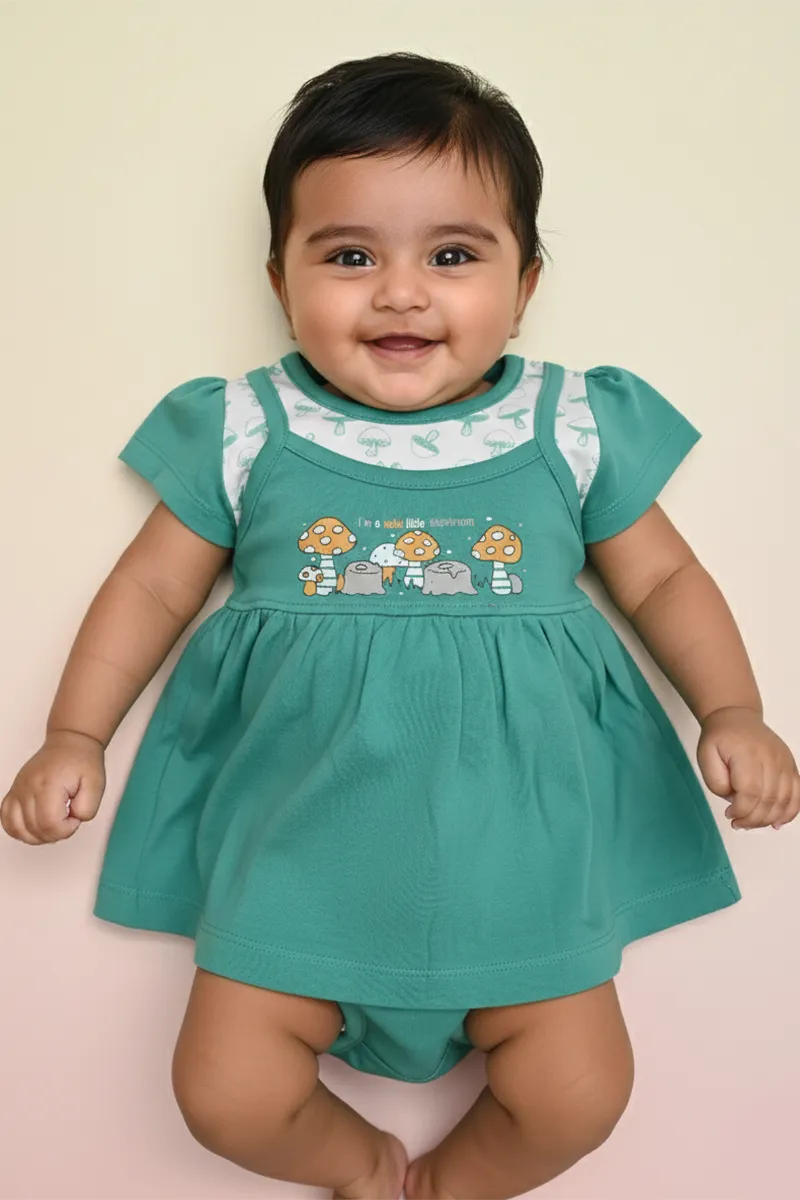 Cotton Frock with Panty Set for Baby Girl - Green CLJBCS00283GRE1824