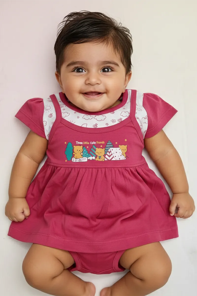 Cotton Frock with Panty Set for Baby Girl - Pink CLJBCS00285PIN1824