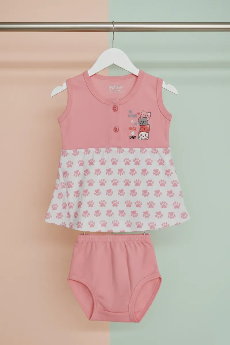 Cotton Frock with Panty Set for Baby Girl - Peach CLJBCS00289PEA03M