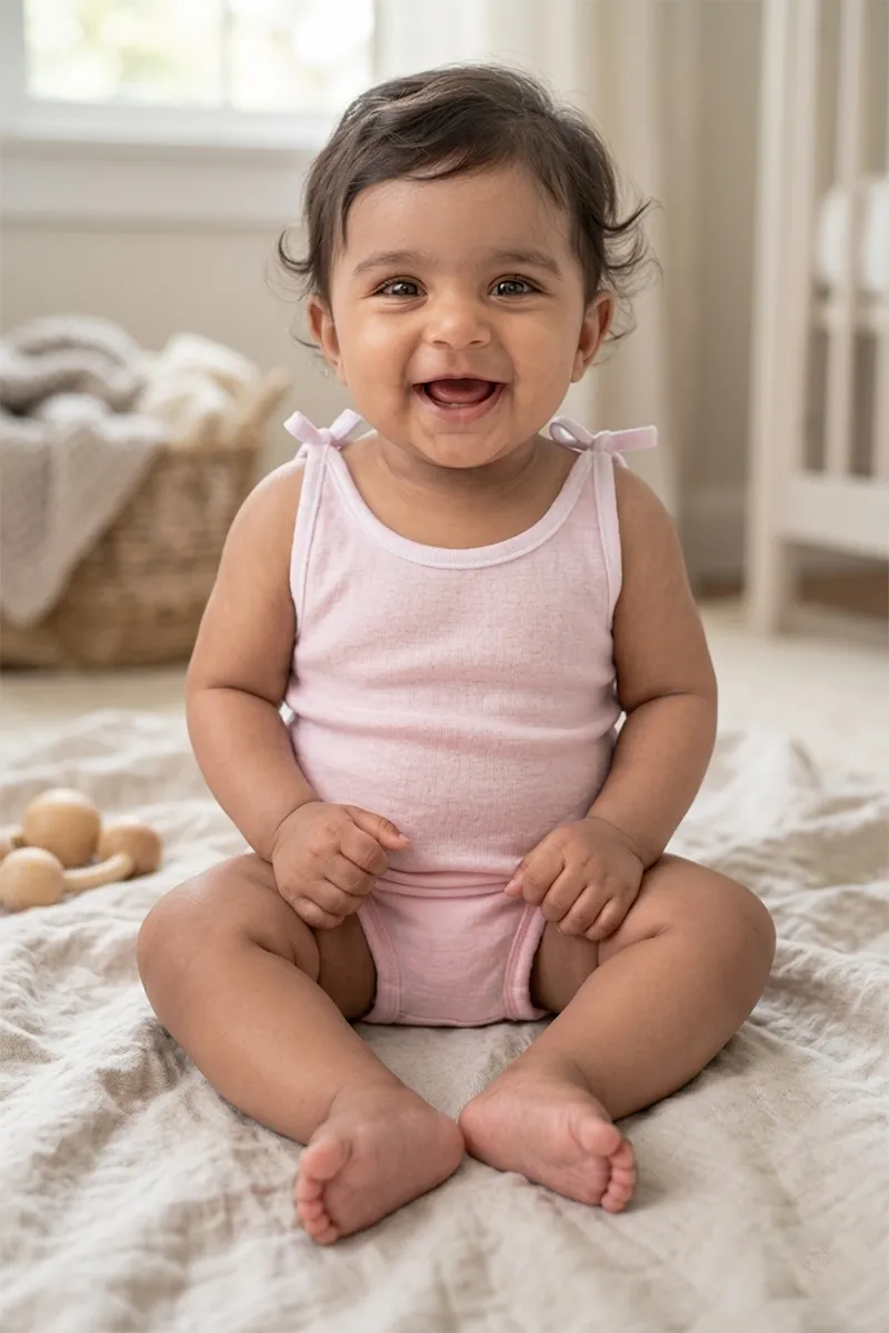 Cotton Knot Jhabla for Babies - Baby Pink