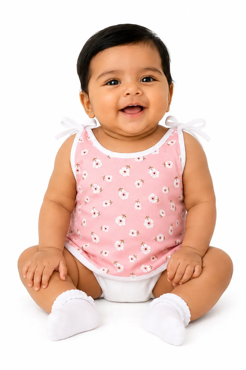 Cotton Knot Jhabla for Babies - Cham Pink