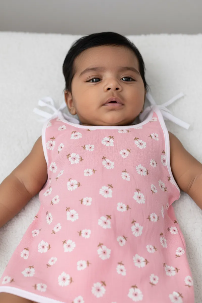 Cotton Knot Jhabla for Babies - Cham Pink