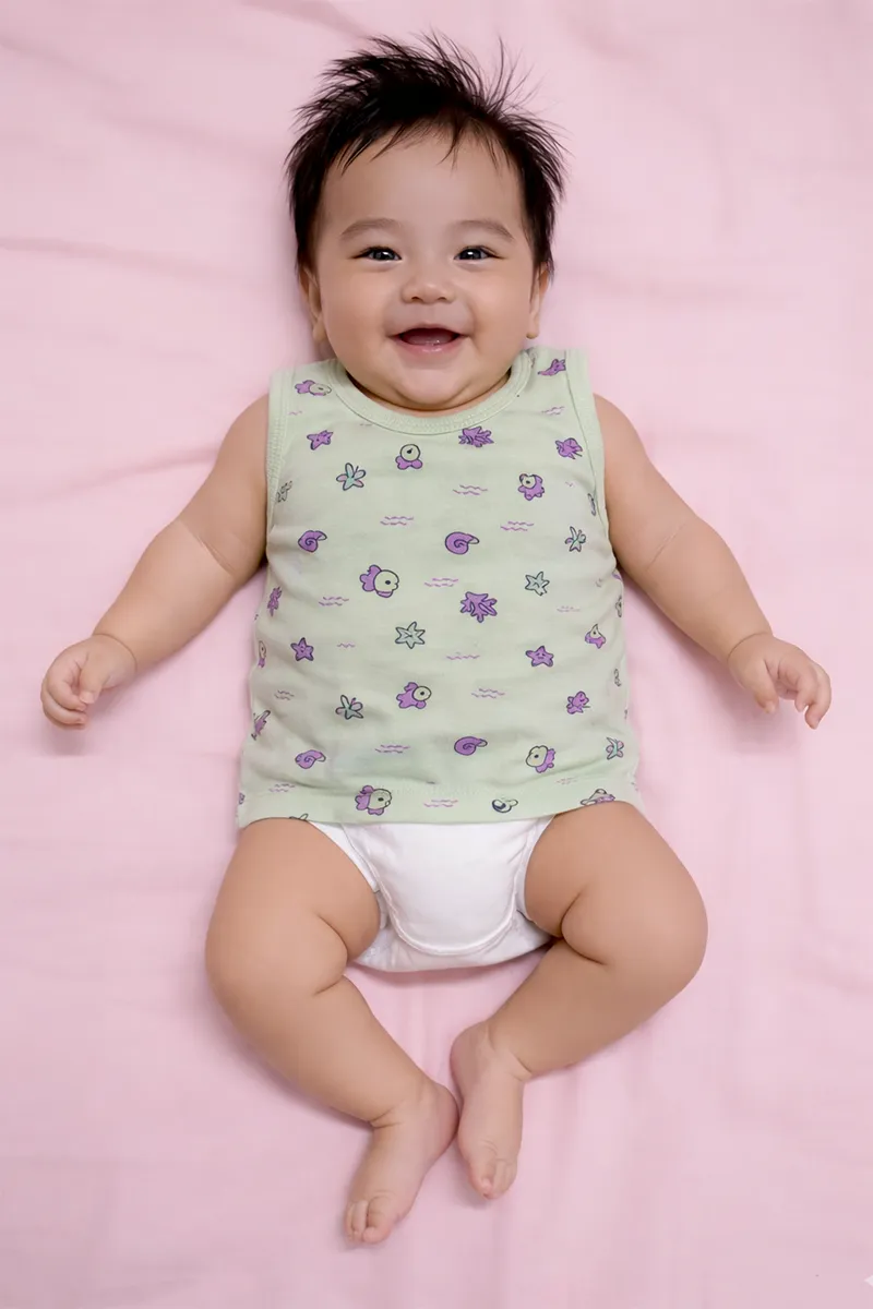 Printed Vest for Babies - Green